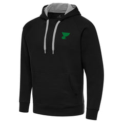 St. Louis Blues Antigua St. Patrick's Day Victory Pullover Hoodie - Black - NHL