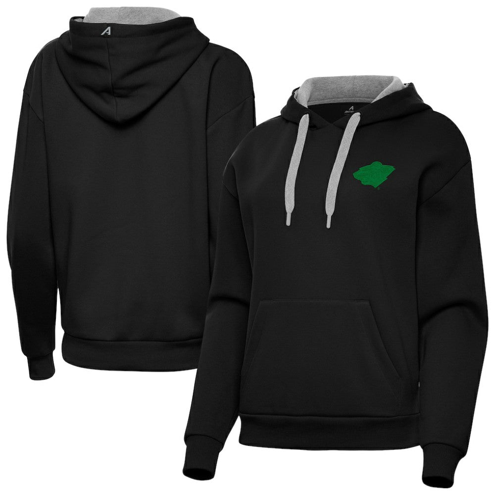 Minnesota Wild Antigua Women's St. Patrick's Day Victory Pullover Hoodie - Black - NHL