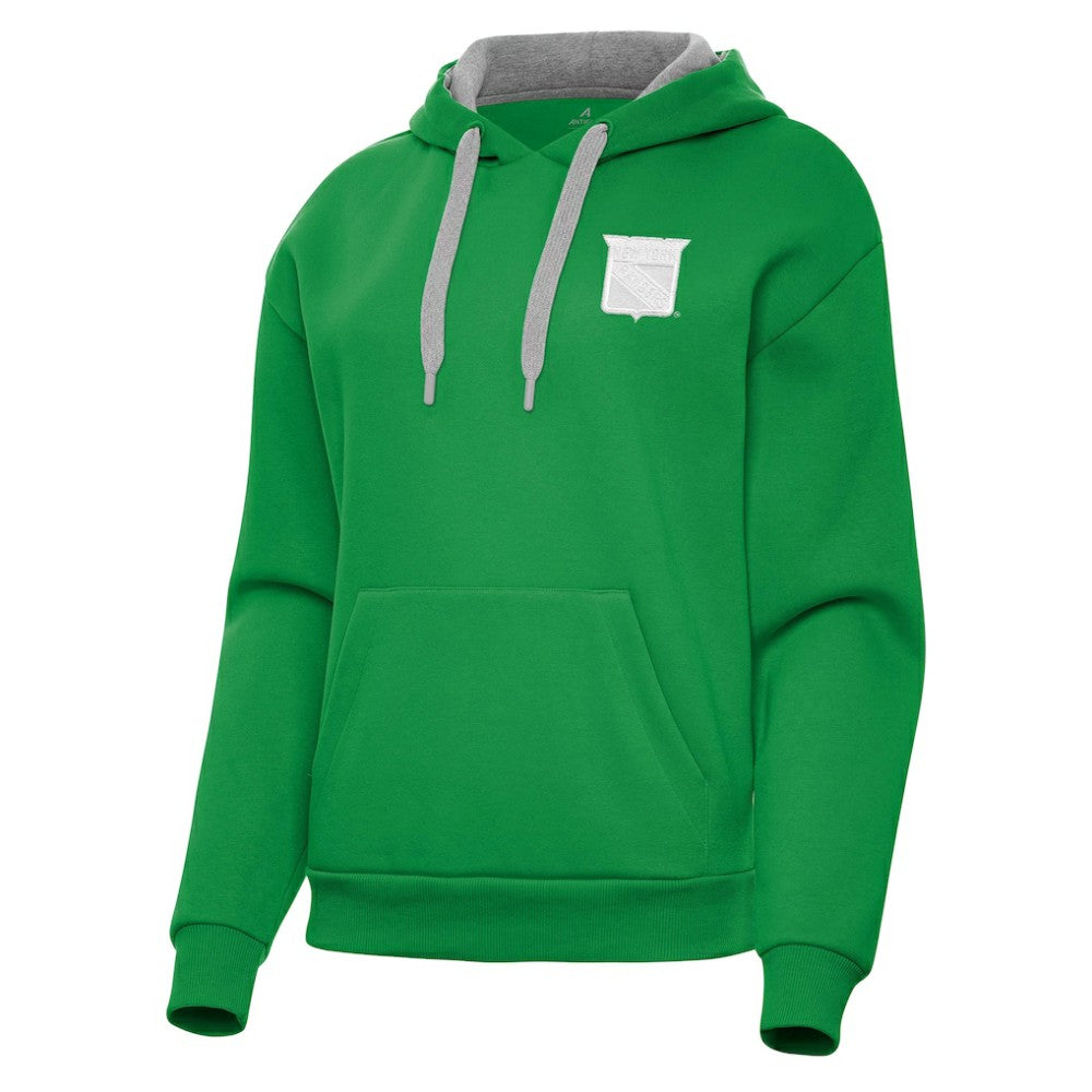 New York Rangers Antigua Women's St. Patrick's Day Victory Pullover Hoodie - Kelly Green - NHL