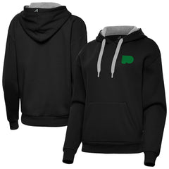 Philadelphia Flyers Antigua Women's St. Patrick's Day Victory Pullover Hoodie - Black - NHL