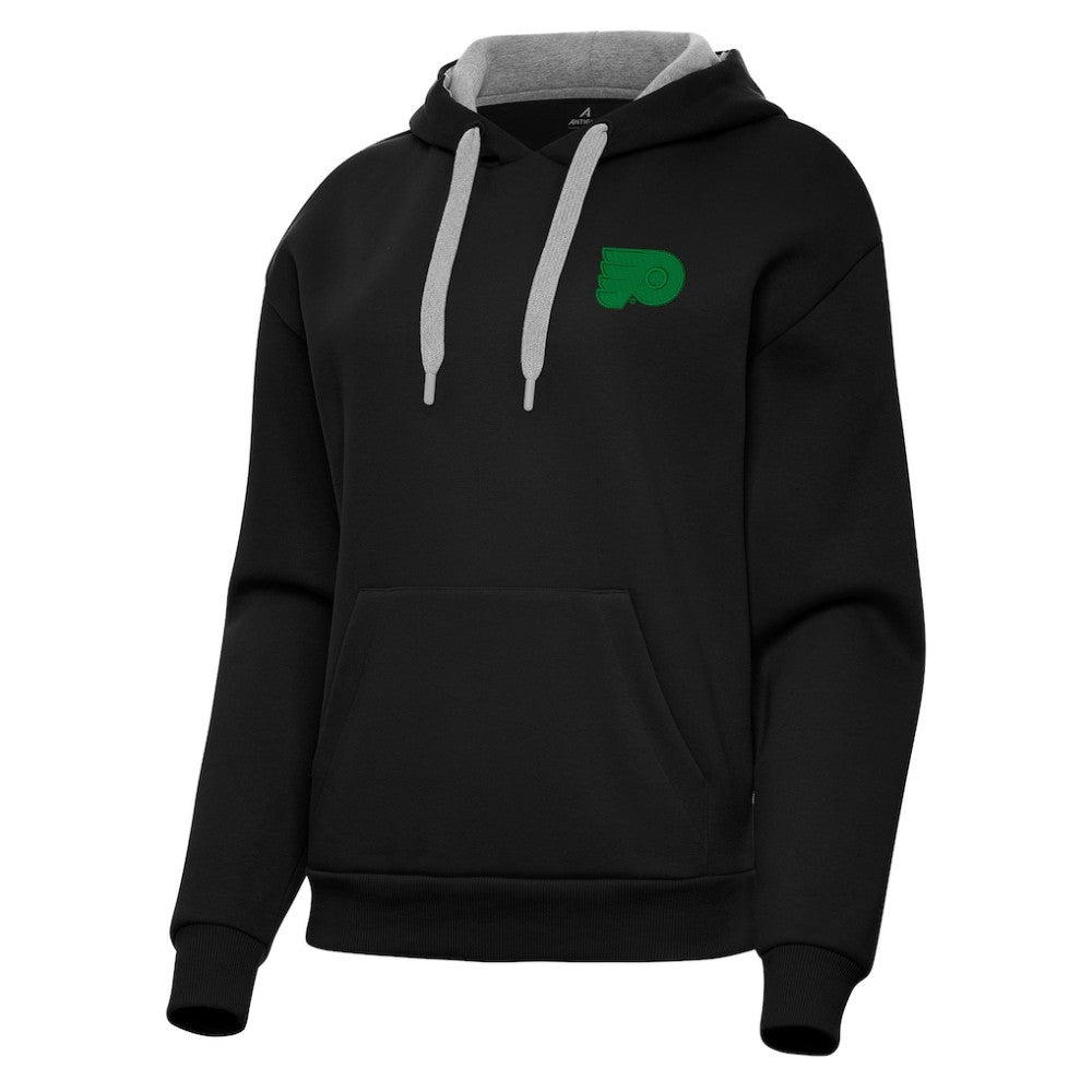 Philadelphia Flyers Antigua Women's St. Patrick's Day Victory Pullover Hoodie - Black - NHL