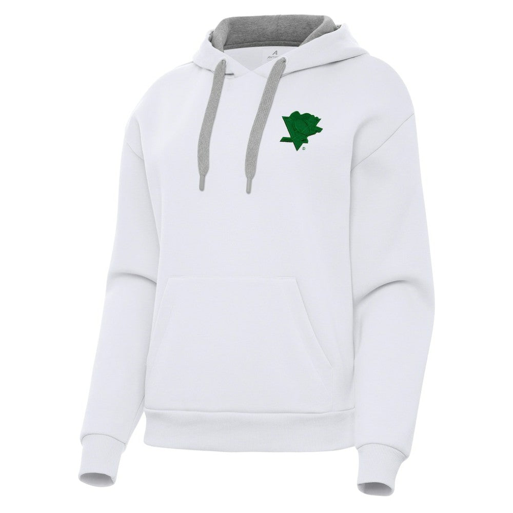 Pittsburgh Penguins Antigua Women's St. Patrick's Day Victory Pullover Hoodie - White - NHL