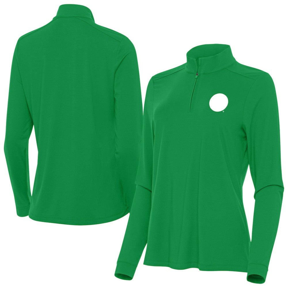 Boston Bruins Antigua Women's St. Patrick's Day Intent Quarter-Zip Performance Pullover - Kelly Green - NHL