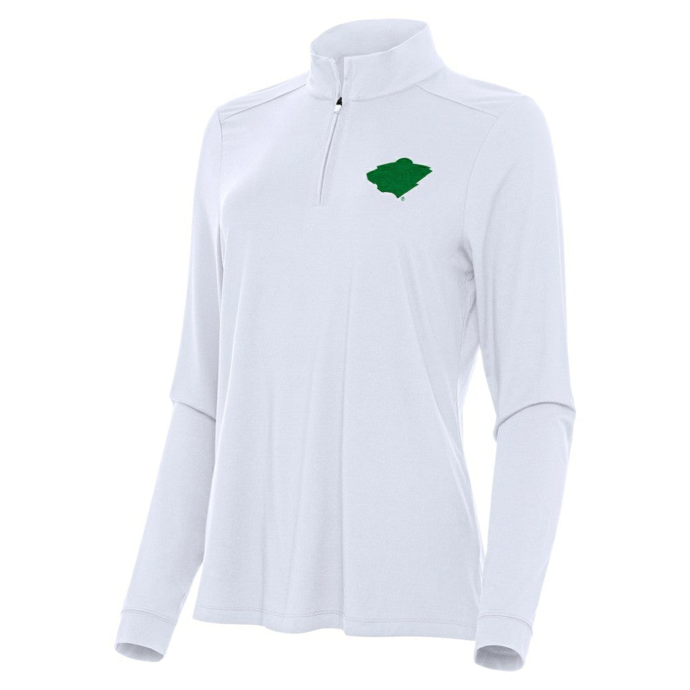 Minnesota Wild Antigua Women's St. Patrick's Day Intent Quarter-Zip Performance Pullover - White - NHL