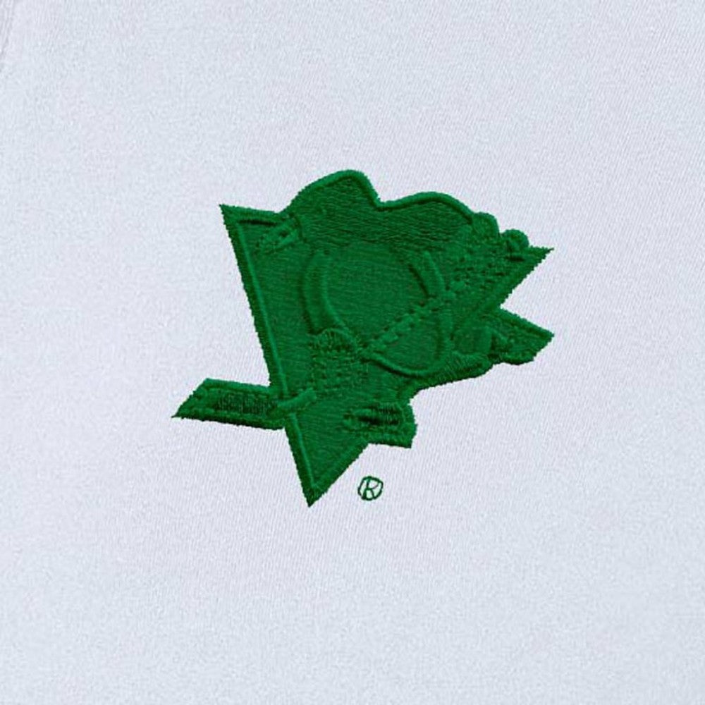 Pittsburgh Penguins Antigua Women's St. Patrick's Day Intent Quarter-Zip Performance Pullover - White - NHL