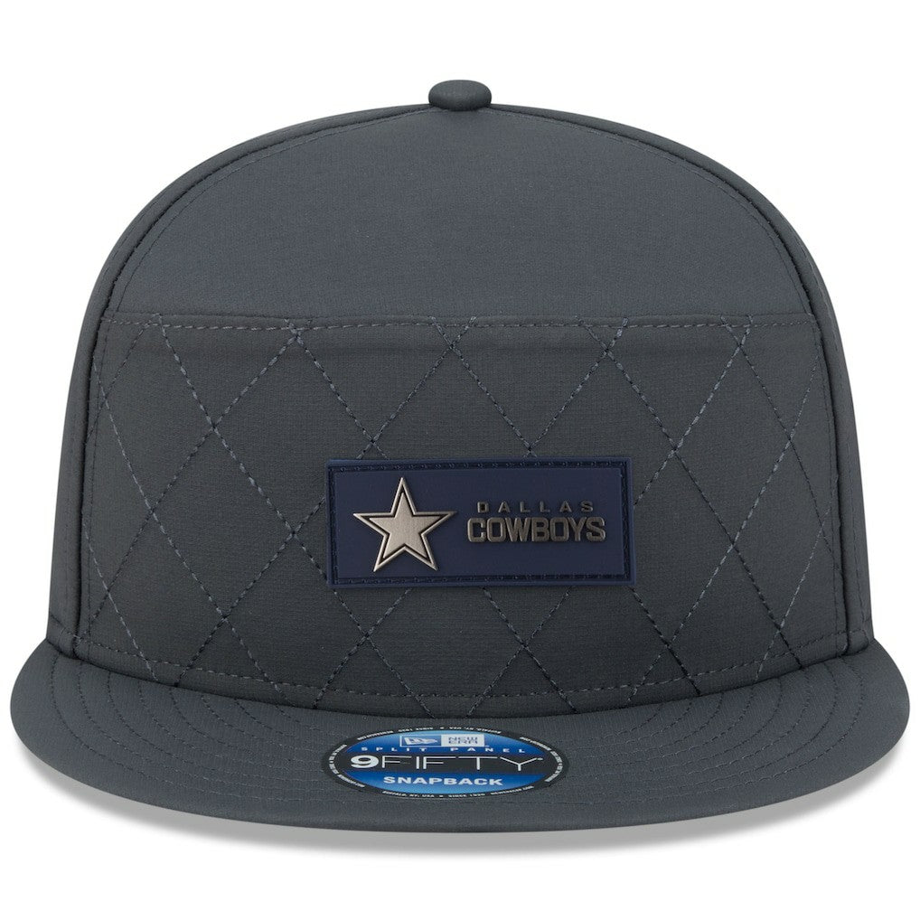 Dallas Cowboys New Era 2025 Sideline Cold Weather Split Panel 9FIFTY Snapback Hat Charcoal | NFL
