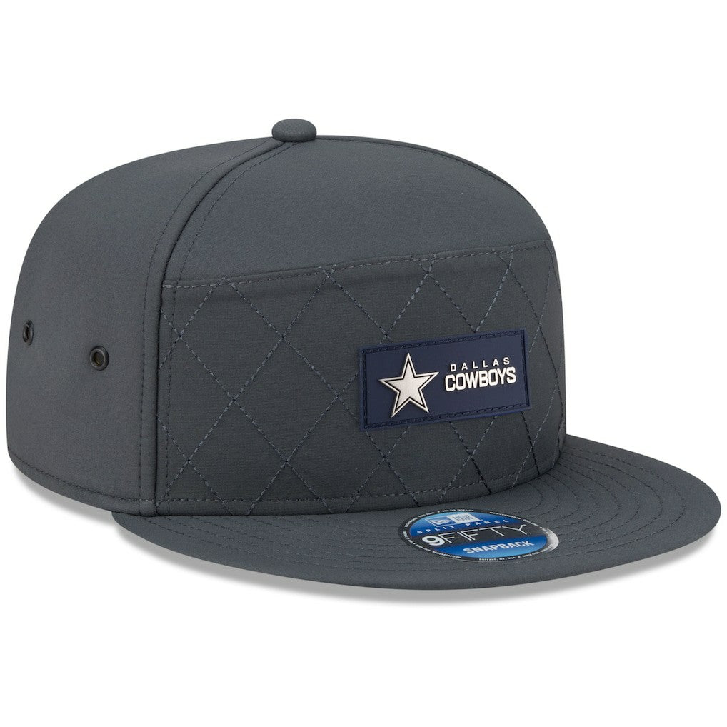 Dallas Cowboys New Era 2025 Sideline Cold Weather Split Panel 9FIFTY Snapback Hat Charcoal | NFL