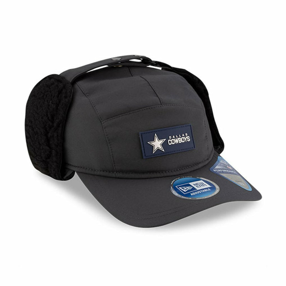 Dallas Cowboys New Era 2025 Sideline Cold Weather Runner Dog Ear Adjustable Hat Charcoal | NFL