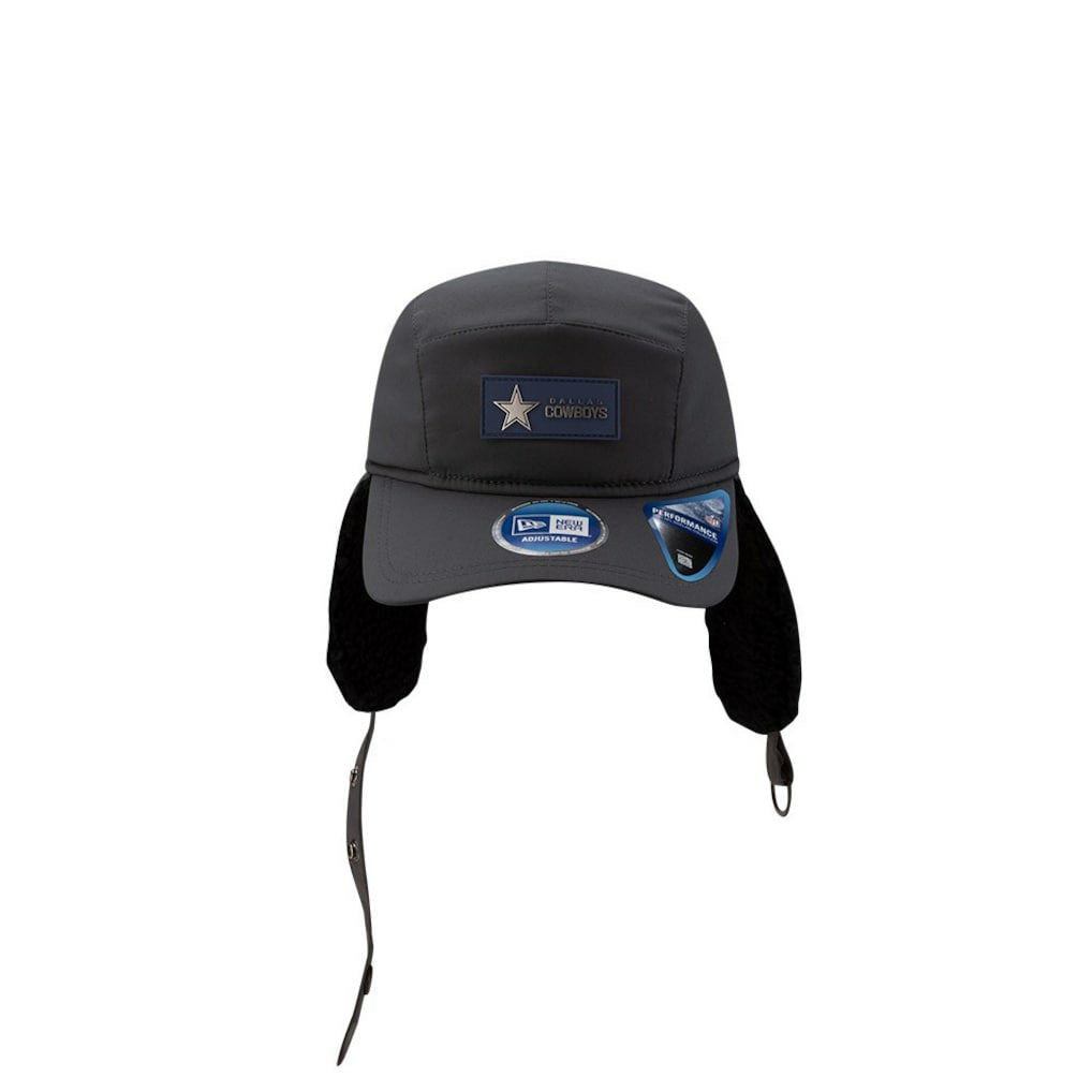 Dallas Cowboys New Era 2025 Sideline Cold Weather Runner Dog Ear Adjustable Hat Charcoal | NFL