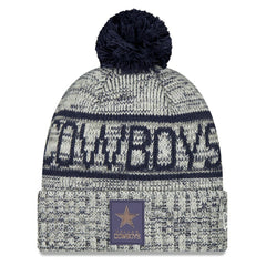 Dallas Cowboys New Era 2025 Sideline Cold Weather Cuffed Knit Hat with Pom Gray | NFL