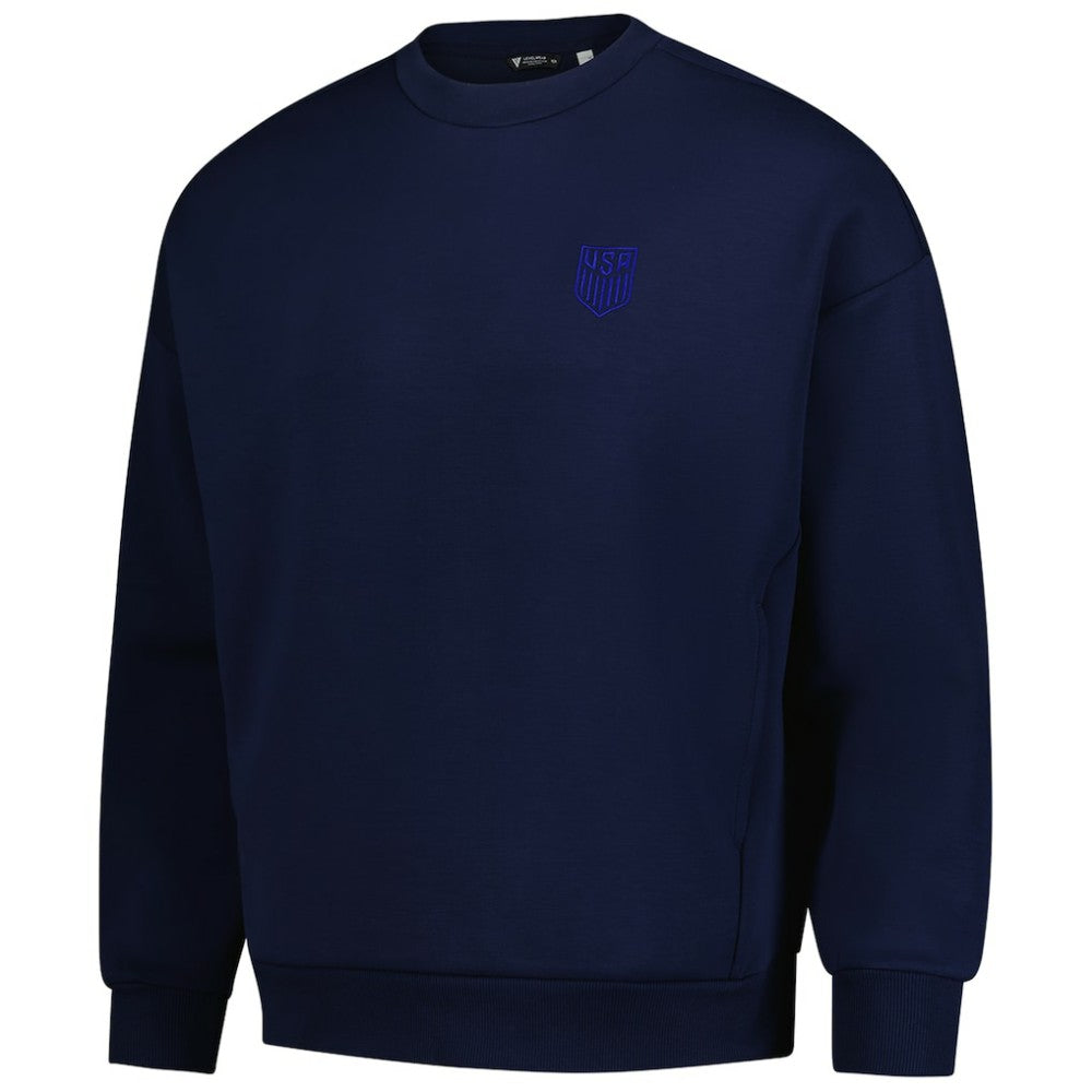 USMNT Levelwear Luxe Signature Lineage Tri-Blend Pullover Sweatshirt Navy - FIFA World CUP