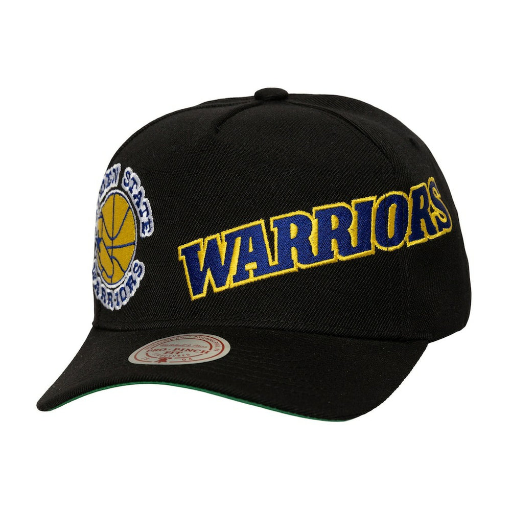 Golden State Warriors Busted Logo Wordmark Wrap-Around Pro Pinch Adjustable Hat Black - NBA
