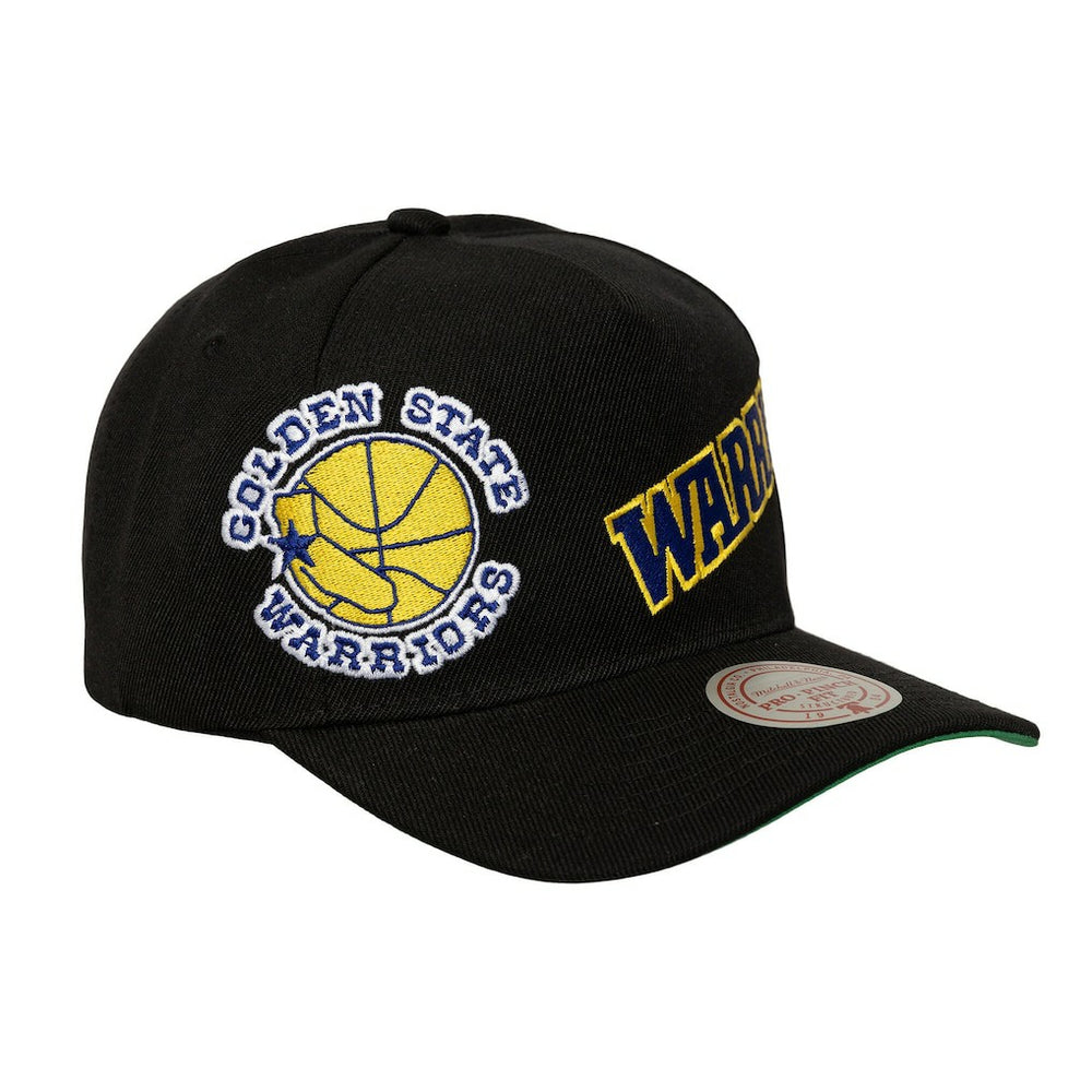 Golden State Warriors Busted Logo Wordmark Wrap-Around Pro Pinch Adjustable Hat Black - NBA