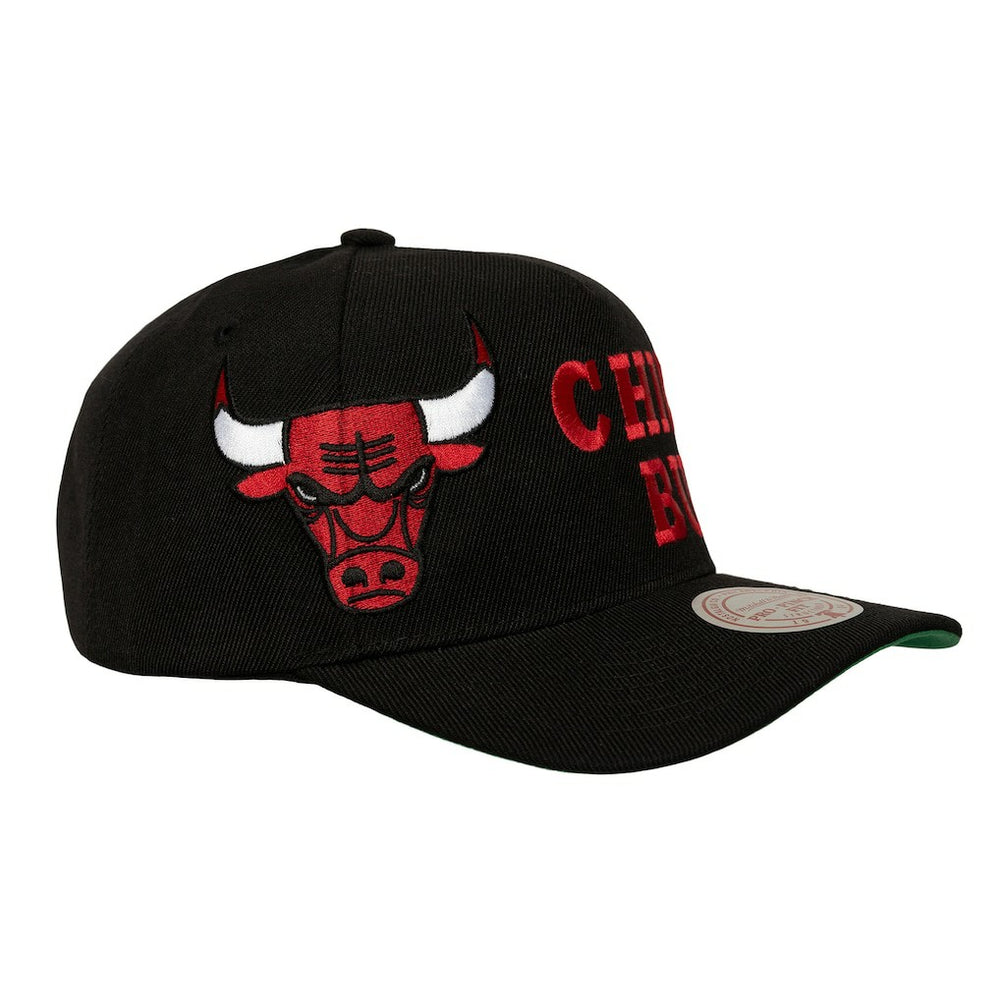 Chicago Bulls Busted Logo Wordmark Wrap-Around Pro Pinch Adjustable Hat Black - NBA