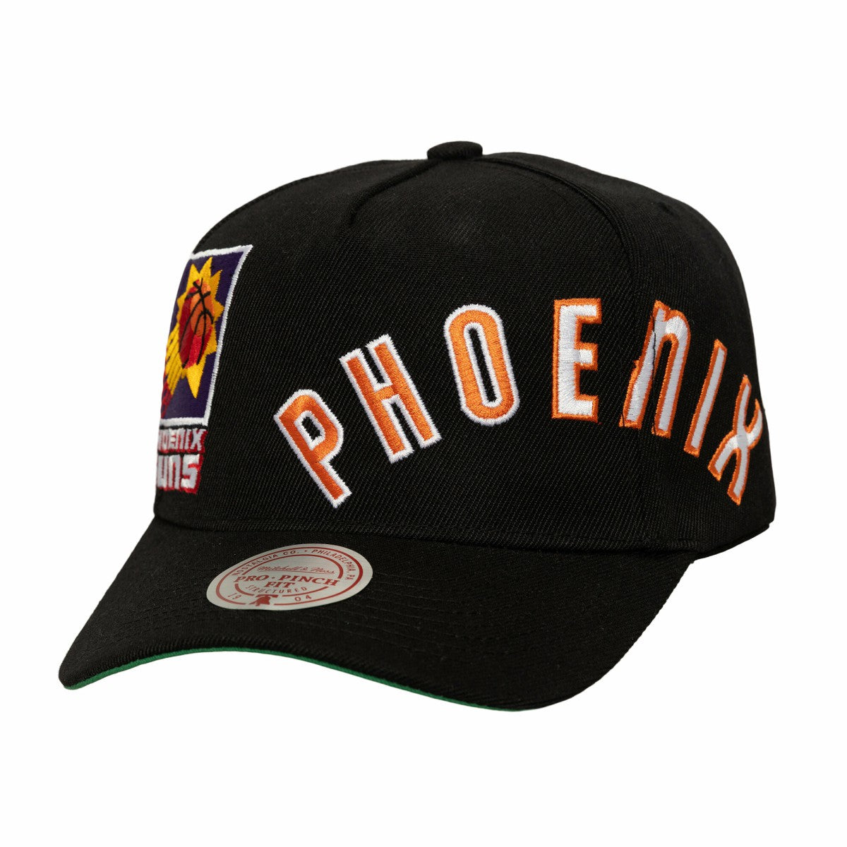 Phoenix Suns Busted Logo Wordmark Wrap-Around Pro Pinch Adjustable Hat Black - NBA
