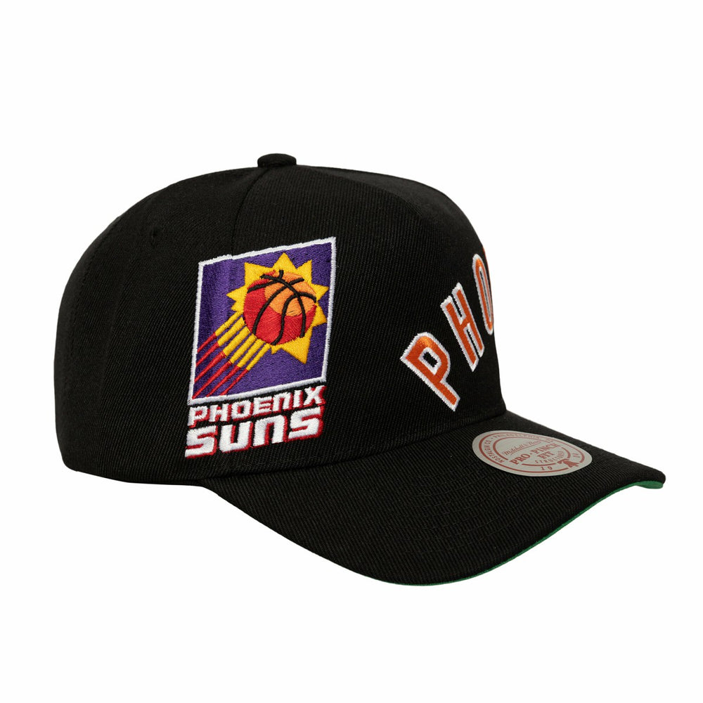 Phoenix Suns Busted Logo Wordmark Wrap-Around Pro Pinch Adjustable Hat Black - NBA