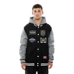 Vegas Golden Knights New Era Full-Snap Fleece Hoodie Jacket - Black/Grey - NHL