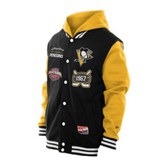 Pittsburgh Penguins New Era Full-Snap Fleece Hoodie Jacket - Black/Gold - NHL