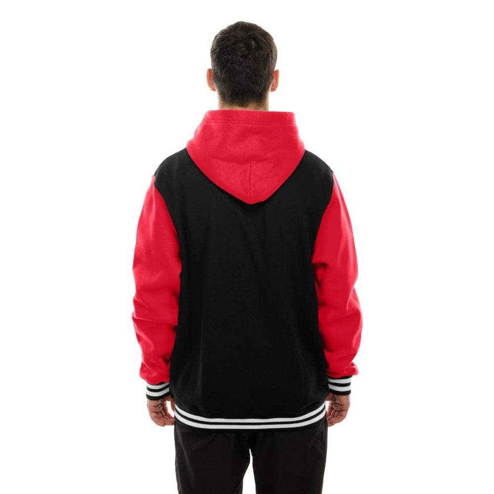 Detroit Red Wings New Era Full-Snap Fleece Hoodie Jacket - Black/Red - NHL