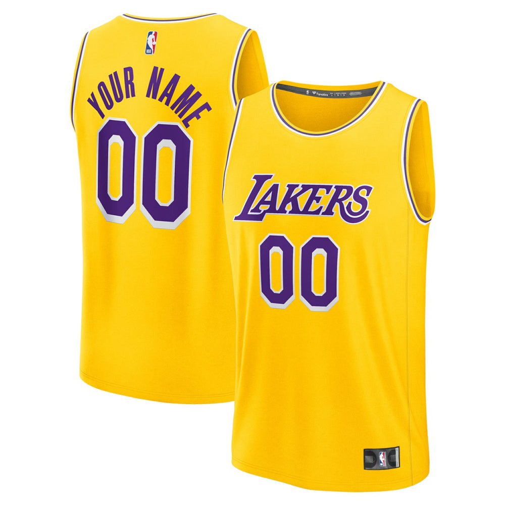 Los Angeles Lakers Youth Custom Fastbreak Jersey Icon Gold - NBA