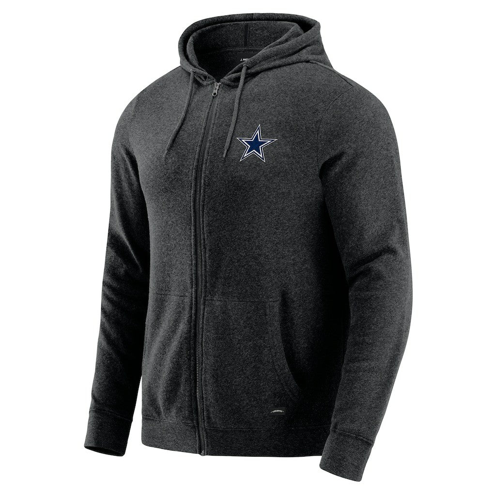 Dallas Cowboys J. Palmer Players Lounge Tri-Blend Full-Zip Hoodie Dark Heather Gray | NFL