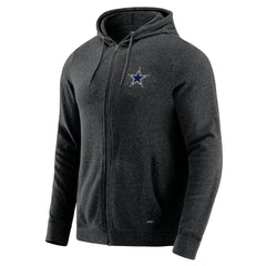Dallas Cowboys J. Palmer Players Lounge Tri-Blend Full-Zip Hoodie Dark Heather Gray | NFL