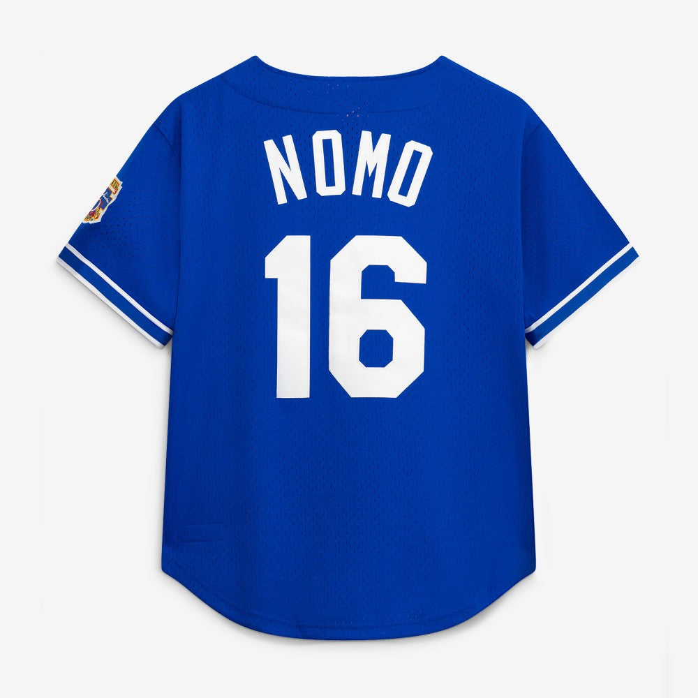 Hideo Nomo Los Angeles Dodgers Mitchell & Ness Cooperstown Collection Mesh Batting Practice Button-Up Jersey - MLB