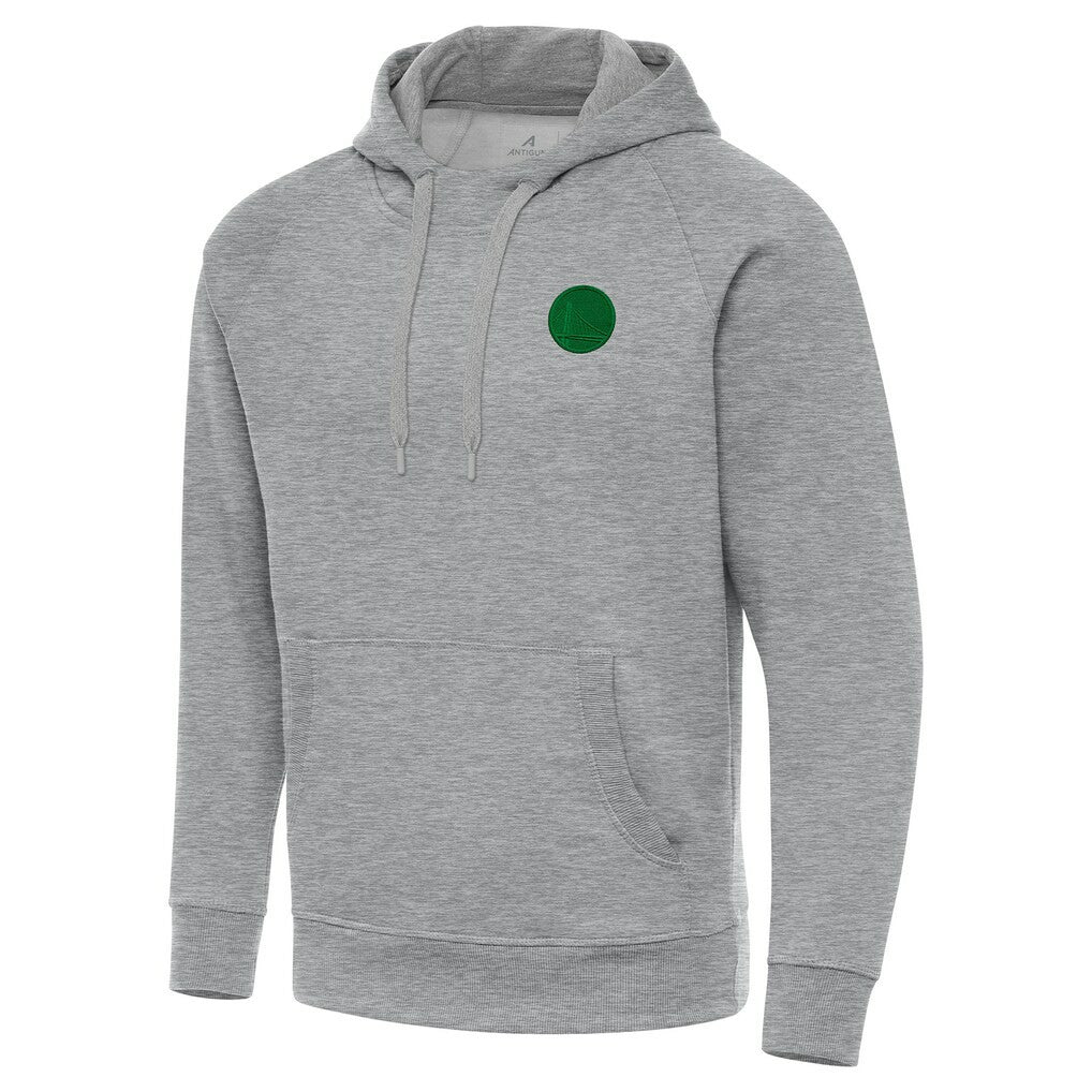 Golden State Warriors Antigua St. Patrick's Day Victory Raglan Pullover Hoodie Heather Gray - NBA