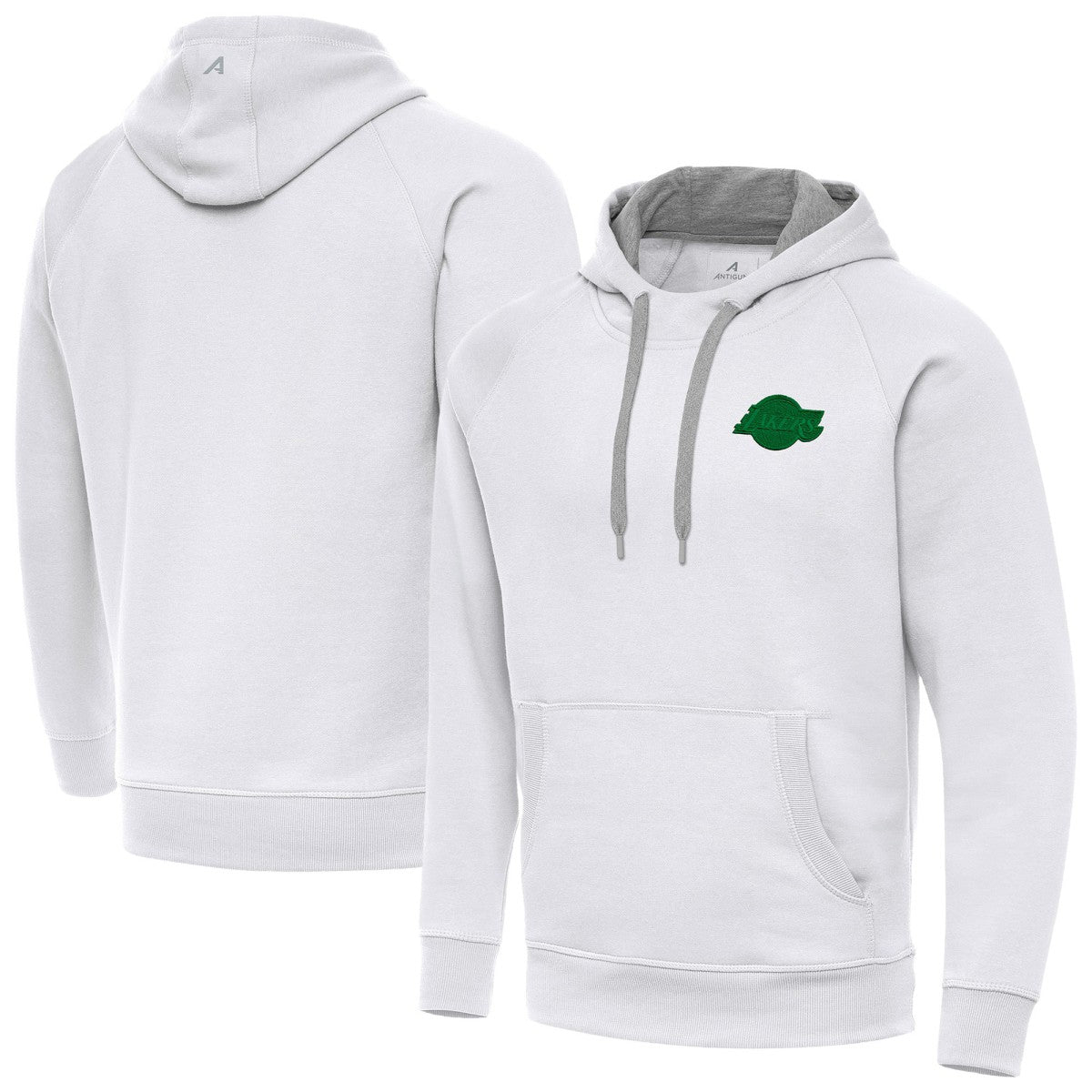 Los Angeles Lakers Antigua St. Patrick's Day Victory Raglan Pullover Hoodie White - NBA