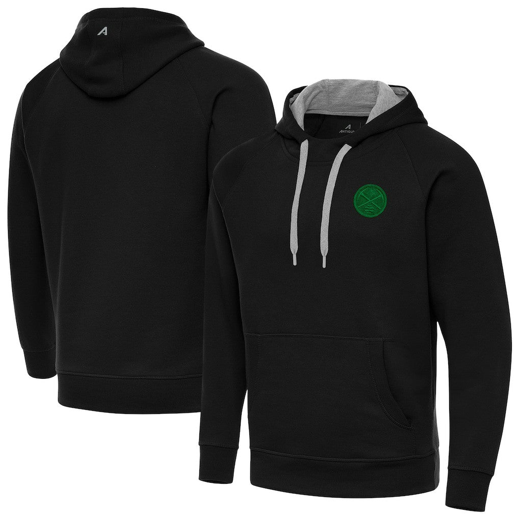 Denver Nuggets Antigua St. Patrick's Day Victory Raglan Pullover Hoodie Black - NBA