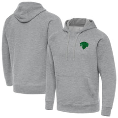 New York Knicks Antigua St. Patrick's Day Victory Raglan Pullover Hoodie Heather Gray - NBA