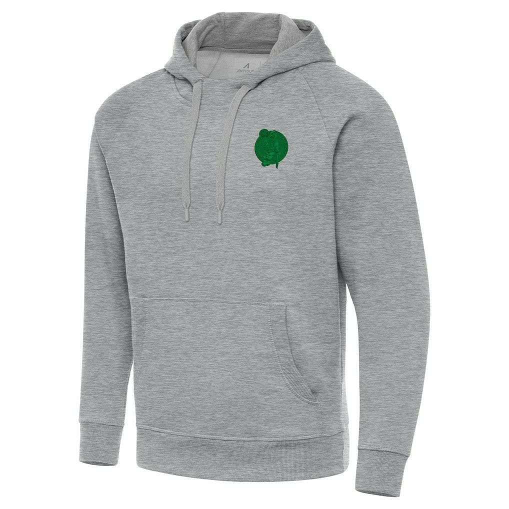 Boston Celtics Antigua St. Patrick's Day Victory Raglan Pullover Hoodie Heather Gray - NBA