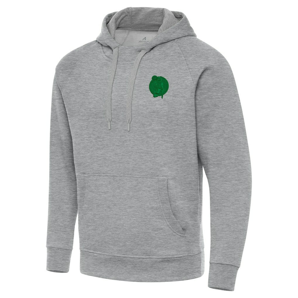 Boston Celtics Antigua St. Patrick's Day Victory Raglan Pullover Hoodie Heather Gray - NBA
