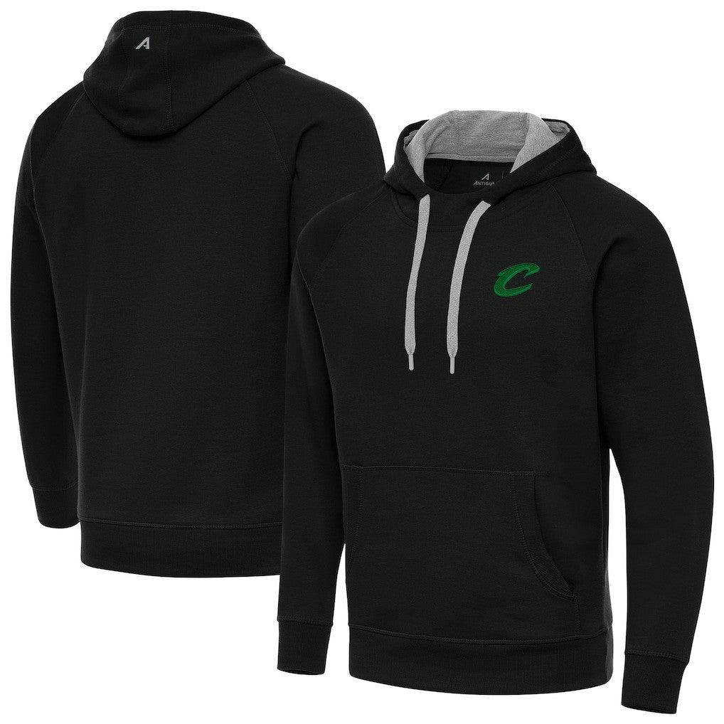 Cleveland Cavaliers Antigua St. Patrick's Day Victory Raglan Pullover Hoodie Black - NBA