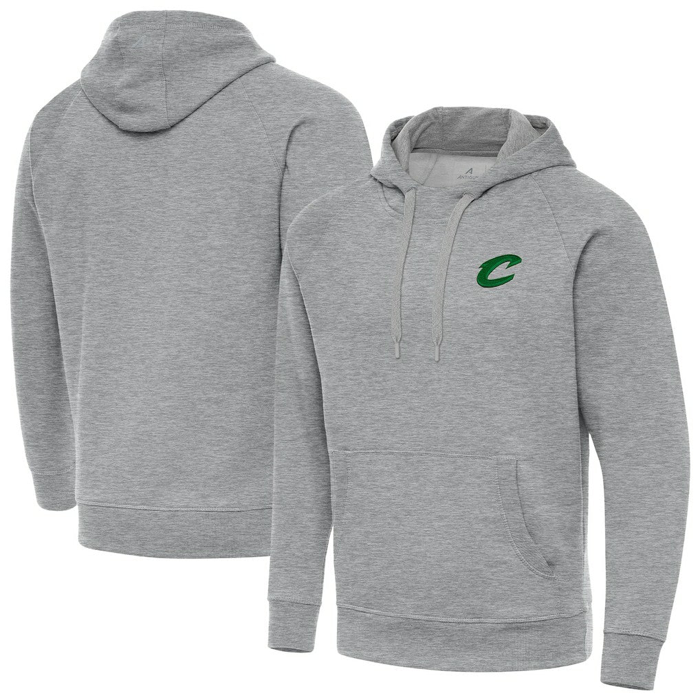 Cleveland Cavaliers Antigua St. Patrick's Day Victory Raglan Pullover Hoodie Heather Gray - NBA