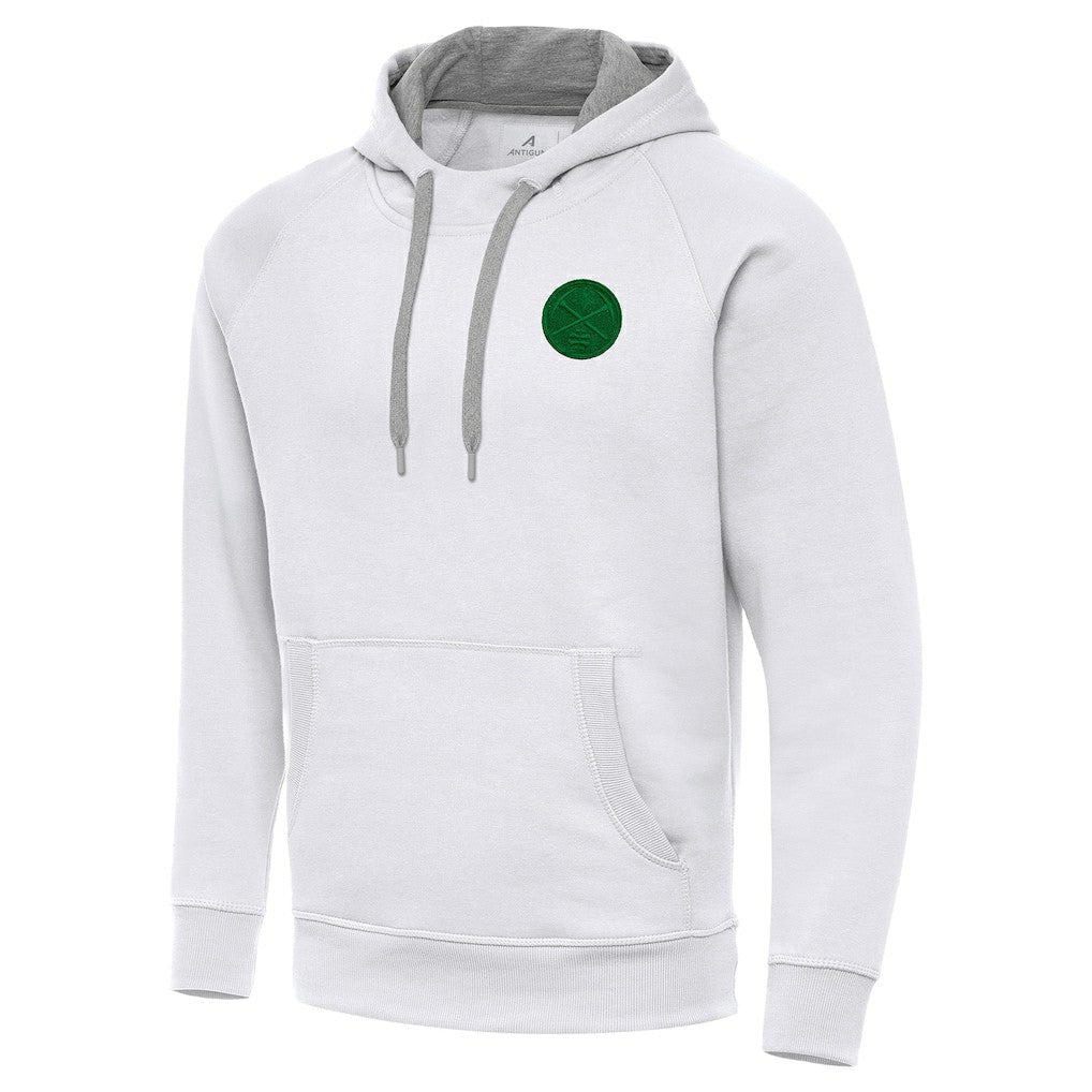 Denver Nuggets Antigua St. Patrick's Day Victory Raglan Pullover Hoodie White - NBA