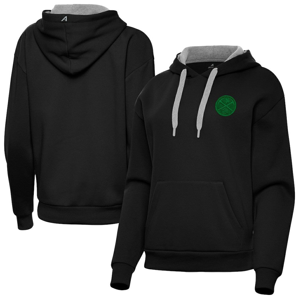 Denver Nuggets Antigua Women's St. Patrick's Day Victory Pullover Hoodie Black - NBA