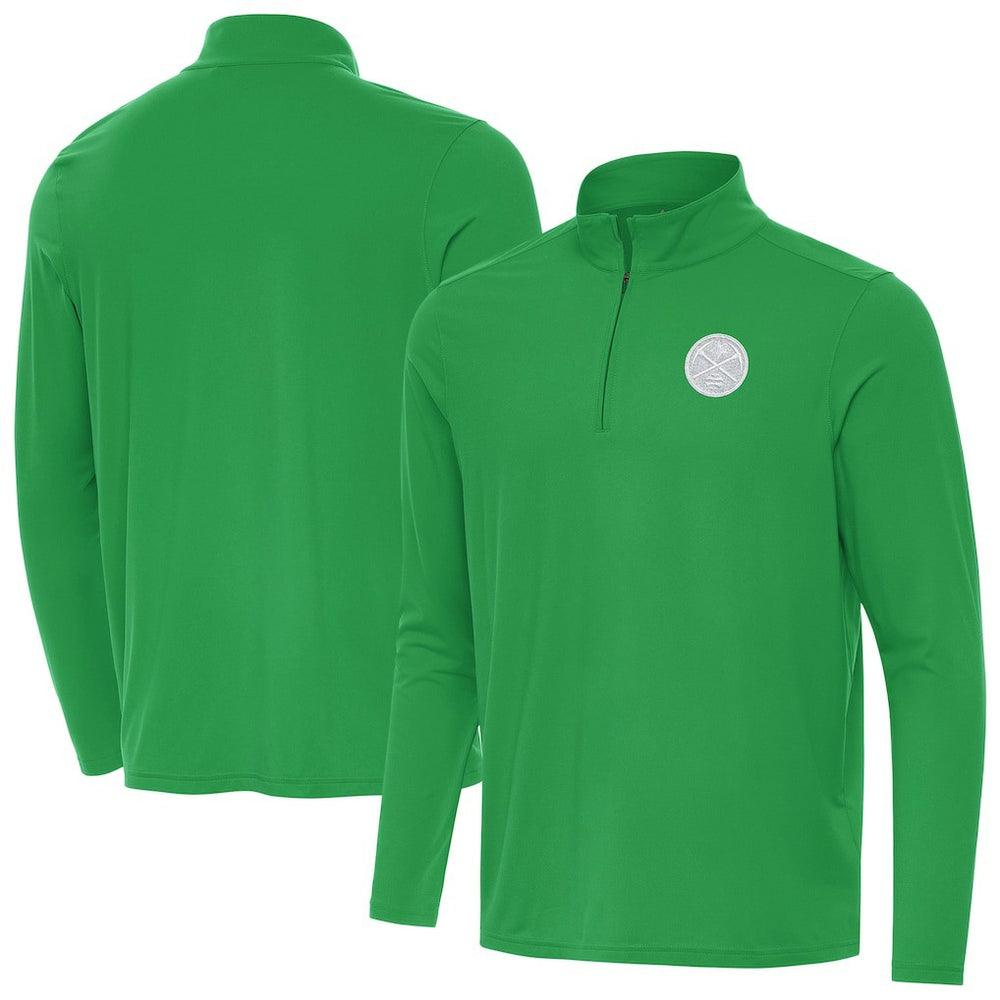 Denver Nuggets Antigua St. Patrick's Day Intent Quarter-Zip Jacket Kelly Green - NBA