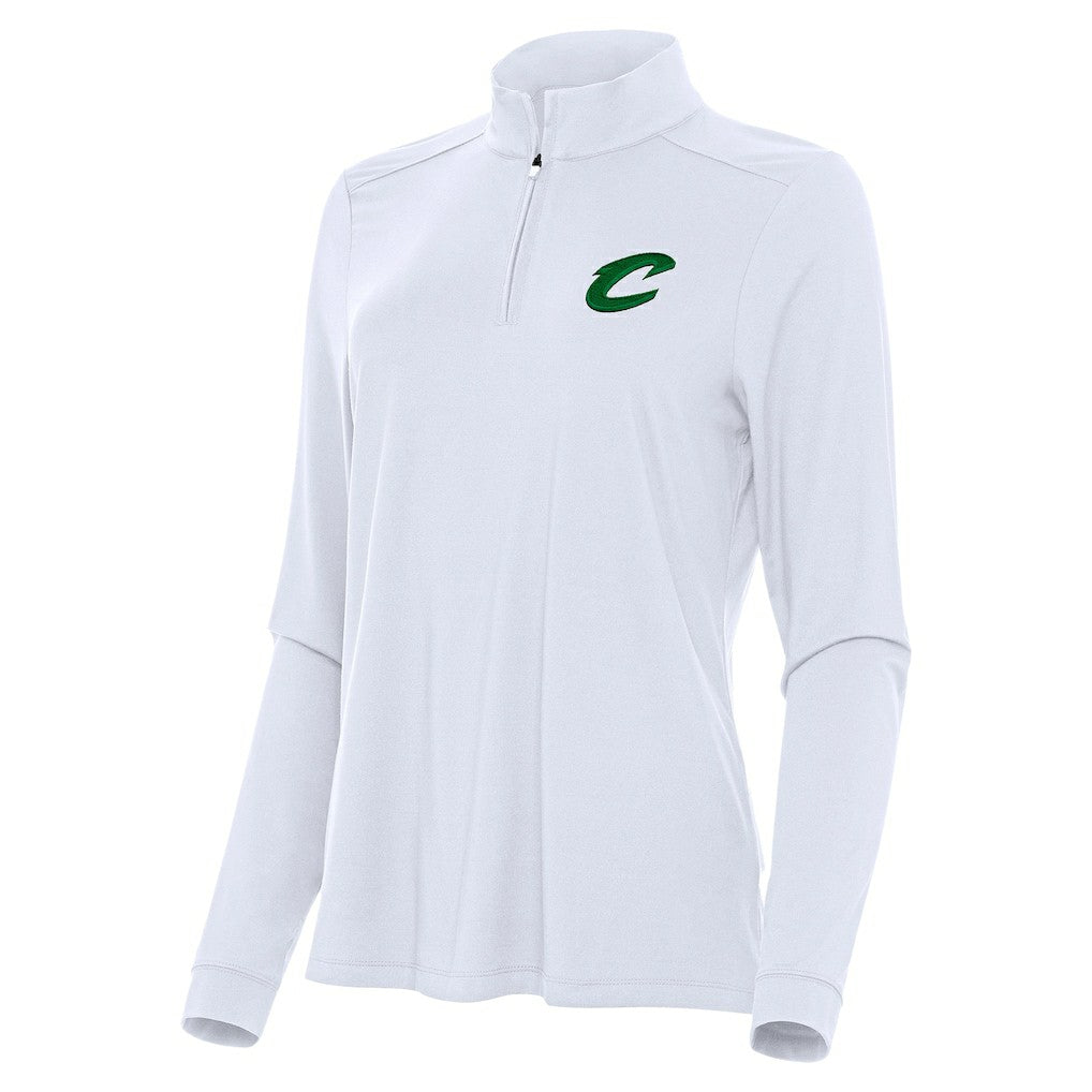 Cleveland Cavaliers Antigua Women's St. Patrick's Day Intent Quarter-Zip Top White - NBA