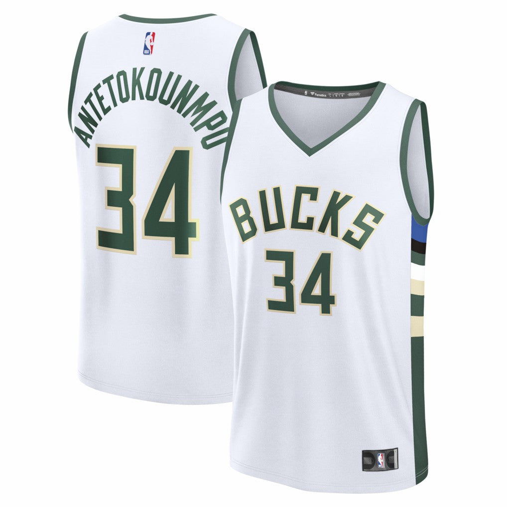 Giannis Antetokounmpo Milwaukee Bucks Fast Break Replica Player Jersey Association Edition White - NBA