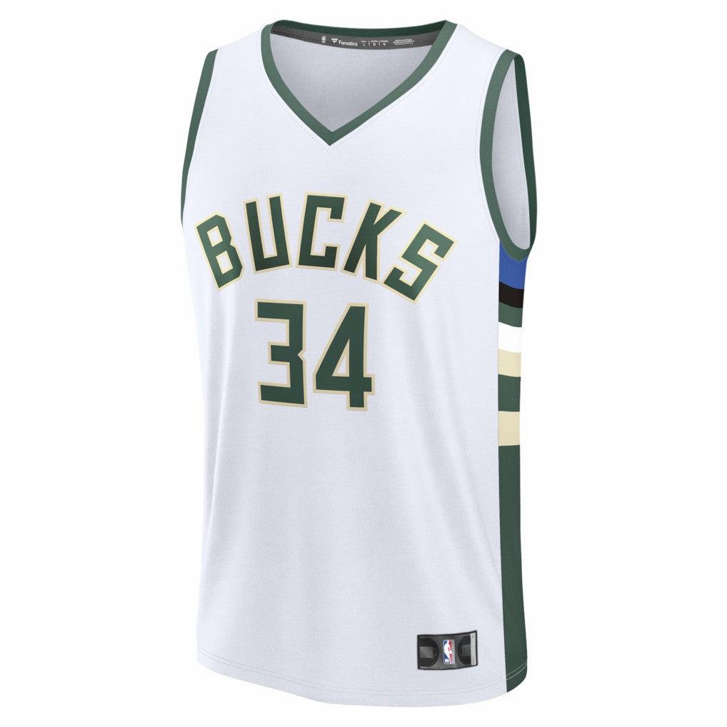 Giannis Antetokounmpo Milwaukee Bucks Fast Break Replica Player Jersey Association Edition White - NBA
