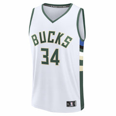 Giannis Antetokounmpo Milwaukee Bucks Fast Break Replica Player Jersey Association Edition White - NBA