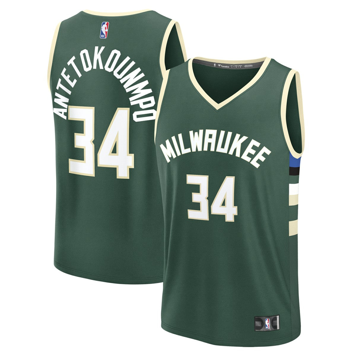 Giannis Antetokounmpo Milwaukee Bucks Fast Break Replica Player Jersey Icon Edition Hunter Green - NBA