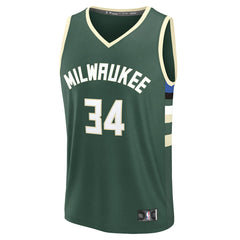 Giannis Antetokounmpo Milwaukee Bucks Fast Break Replica Player Jersey Icon Edition Hunter Green - NBA