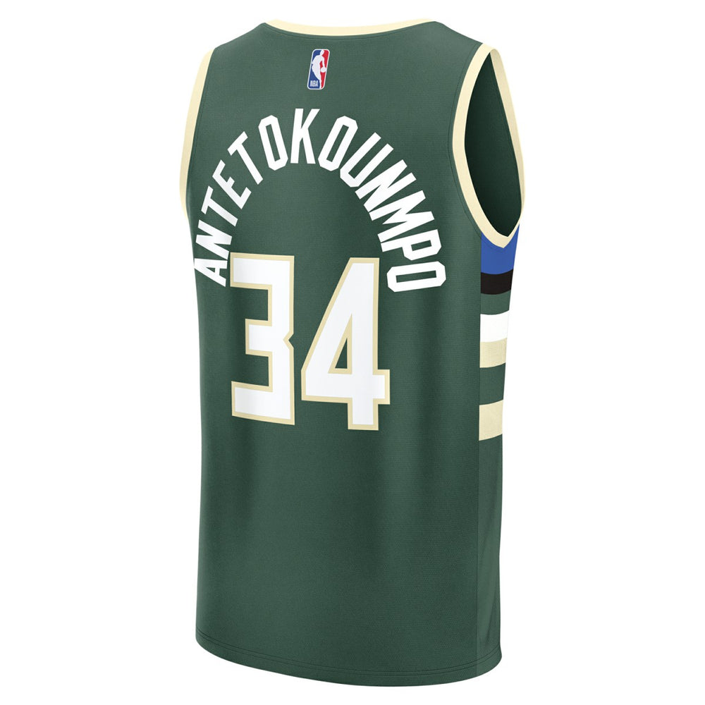 Giannis Antetokounmpo Milwaukee Bucks Youth Fast Break Replica Player Jersey Icon Edition Hunter Green - NBA