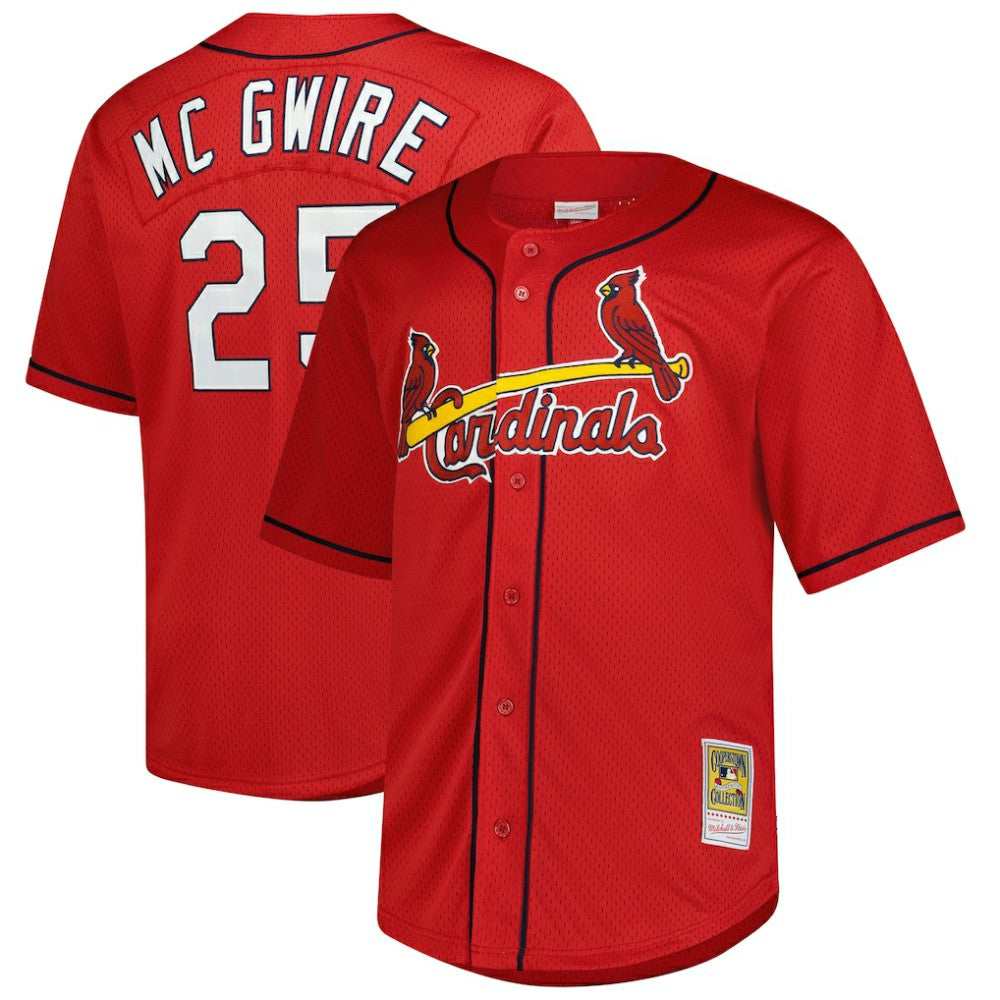 Mark McGwire St. Louis Cardinals Mitchell & Ness Big & Tall Cooperstown Mesh Batting Practice Jersey - MLB