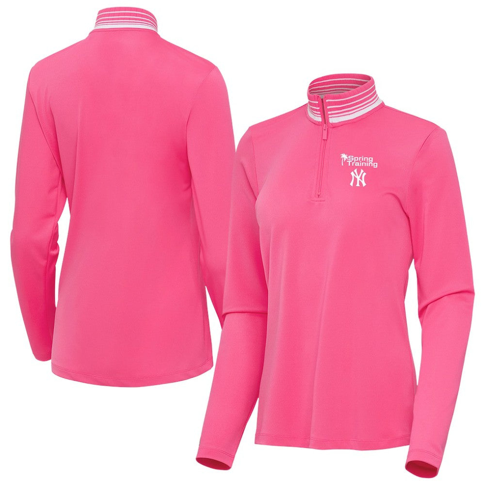 New York Yankees Antigua Women's Spring Training Palmetto Quarter-Zip Top - MLB
