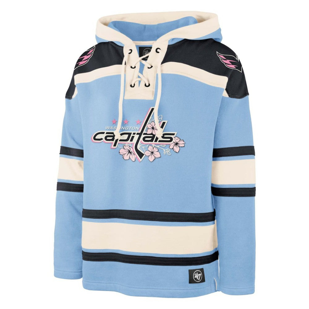 Washington Capitals '47 Cherry Blossom Lacer Pullover Hoodie - Light Blue - NHL