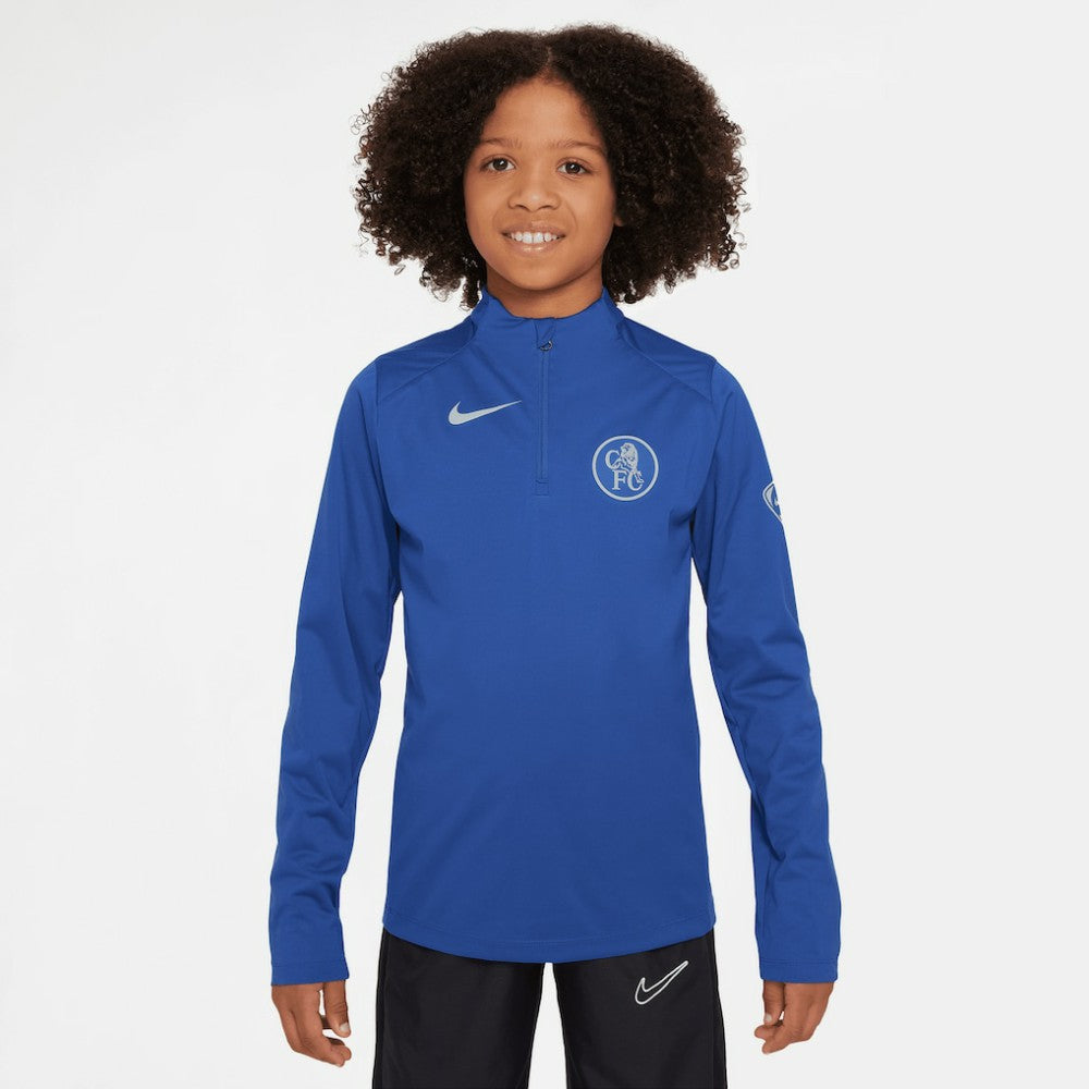 Chelsea Youth 2025/26 Strike Drill Quarter-Zip Dri-FIT Long Sleeve Top Blue | Nike Sale
