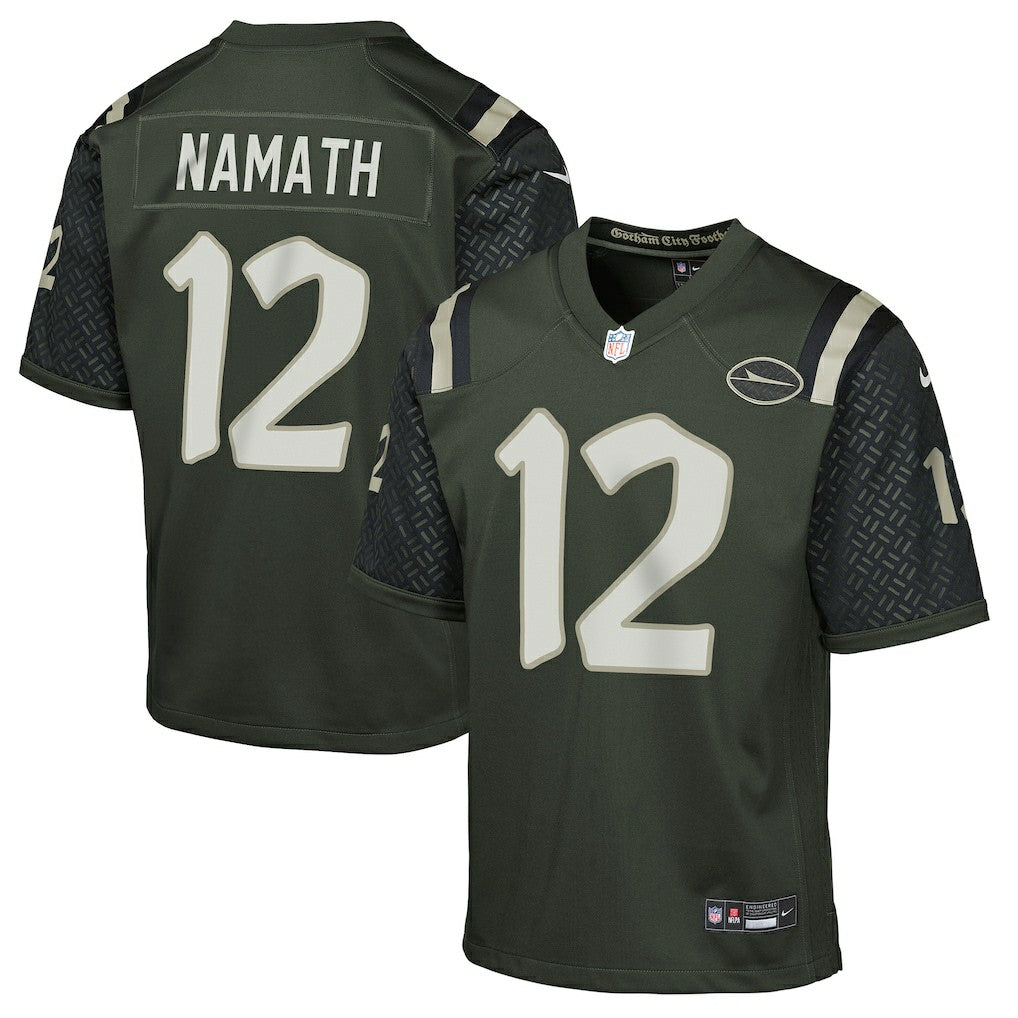 Joe Namath New York Jets Youth 2025 Rivalries Collection Retired Player Game Jersey Gotham Green | Nike for Sale